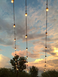 Sunset, string lights