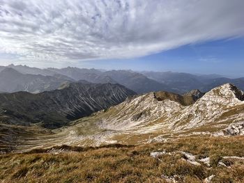 Scenic view of mountains against sky