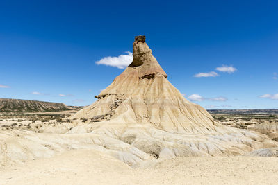 Scenic view of desert against blue sky