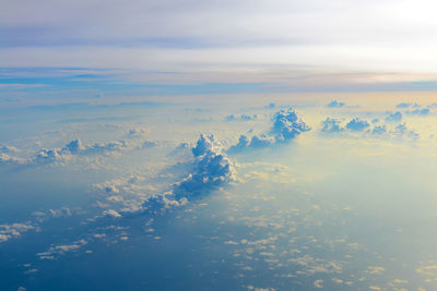 Aerial view of clouds in sky during sunset