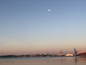 Sea against sky at dusk