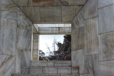 Low angle view of old building against sky