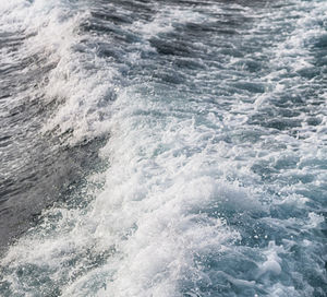 High angle view of waves in sea