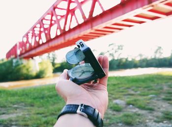 Man photographing through smart phone