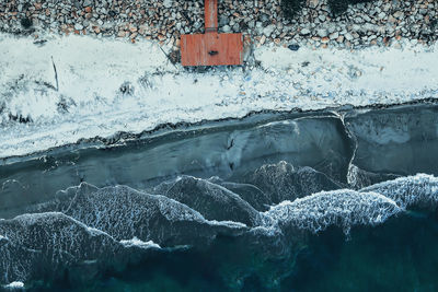 Scenic view of sea during winter