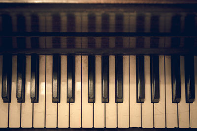 Row of key of classical piano