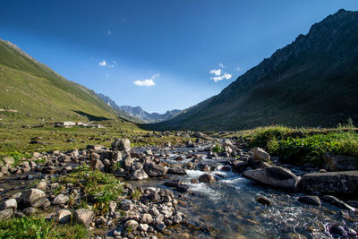 Panoramic view of landscape and mountains against sky