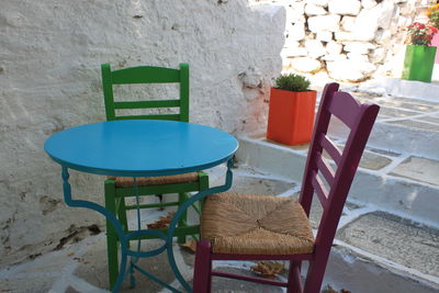 Empty chairs and tables