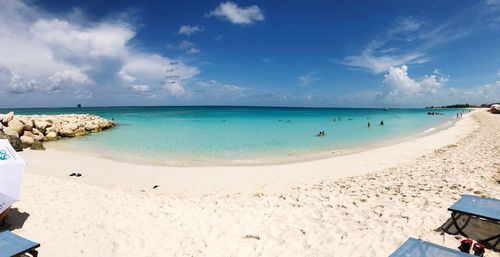 Scenic view of beach against sky