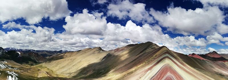 Panoramic view of landscape against cloudy sky