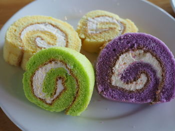 Close-up of dessert in plate on table