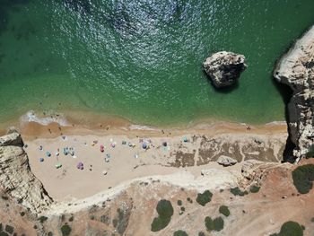High angle view of beach