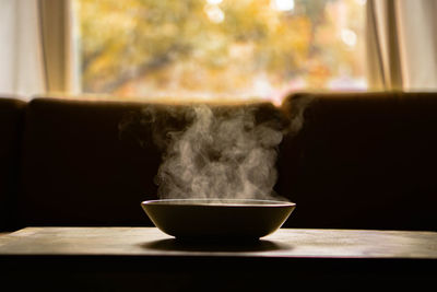 Close-up of coffee on table