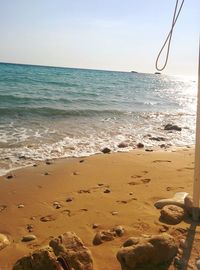 Close-up of beach against sky