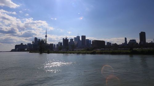 Panoramic view of cityscape against sky