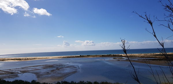 Scenic view of beach against sky