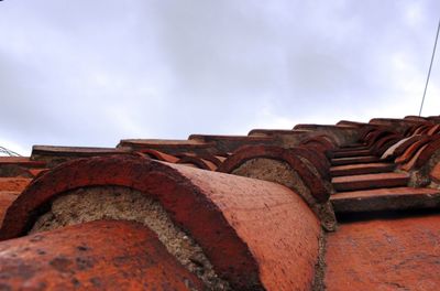 Low angle view of roof tiles