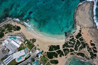 High angle view of beach