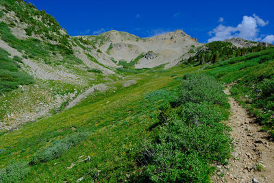 Scenic view of mountains against sky