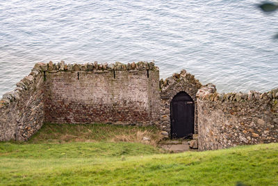 Built structure in grass