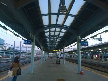 Train at railroad station platform