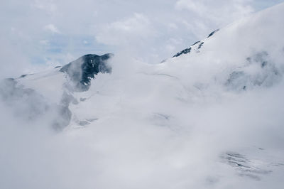 Scenic view of snow mountains against sky