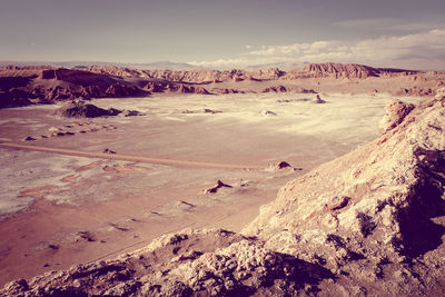 Scenic view of desert against sky