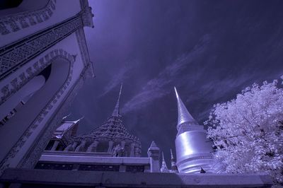 Low angle view of wat phra kaew against sky