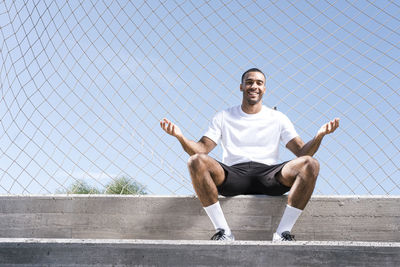 Full length african american male athlete portrait