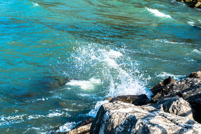 Close-up of rocks in sea