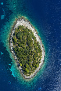 Aerial view of islet on lastovo island, croatia