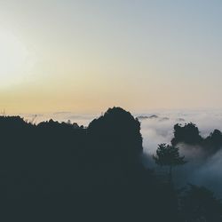Scenic view of landscape at sunset