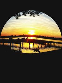 Scenic view of sea at sunset