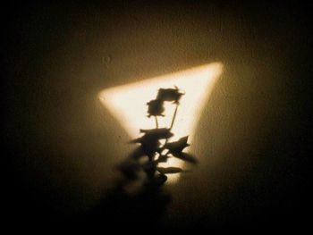High angle view of shadow on wall