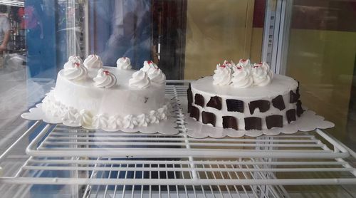 View of cake on table