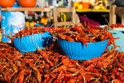 Close-up of chili pepper for sale in market