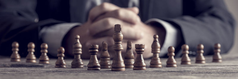 Close-up of chess pieces