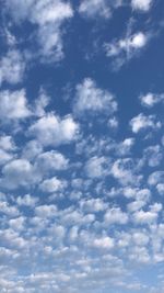 Low angle view of clouds in sky