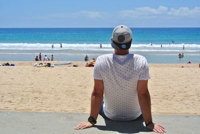 Full length of woman on beach