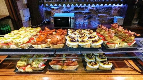 Close-up of served food for sale in store