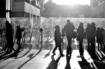 People walking in city