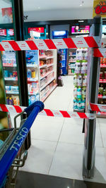 View of market stall in store