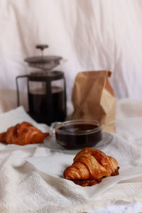 Freshly baked croissants to be paired with coffee for a simple french breakfast