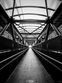 Low angle view of empty tunnel