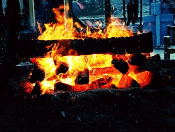 Close-up of bonfire