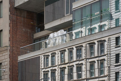 Low angle view of modern building in city