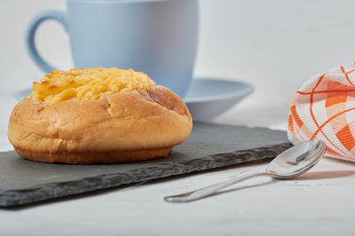 Close-up of bread on table