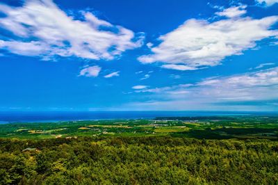 Scenic view of landscape against cloudy sky