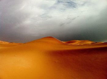 Scenic view of landscape against cloudy sky