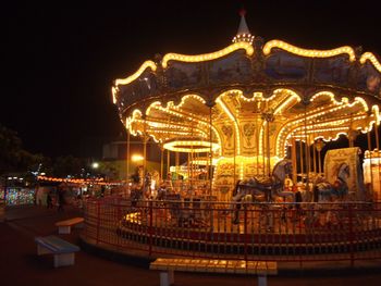 View of illuminated building at night